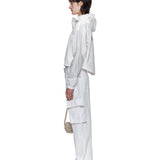 MATIN KIM 2605 MATIN CROP HOODY COATING JUMPER IN WHITE