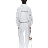 MATIN KIM 2605 MATIN CROP HOODY COATING JUMPER IN WHITE