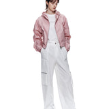 MATIN KIM 2605 MATIN CROP HOODY COATING JUMPER IN PINK