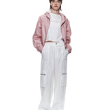 MATIN KIM 2605 MATIN CROP HOODY COATING JUMPER IN PINK
