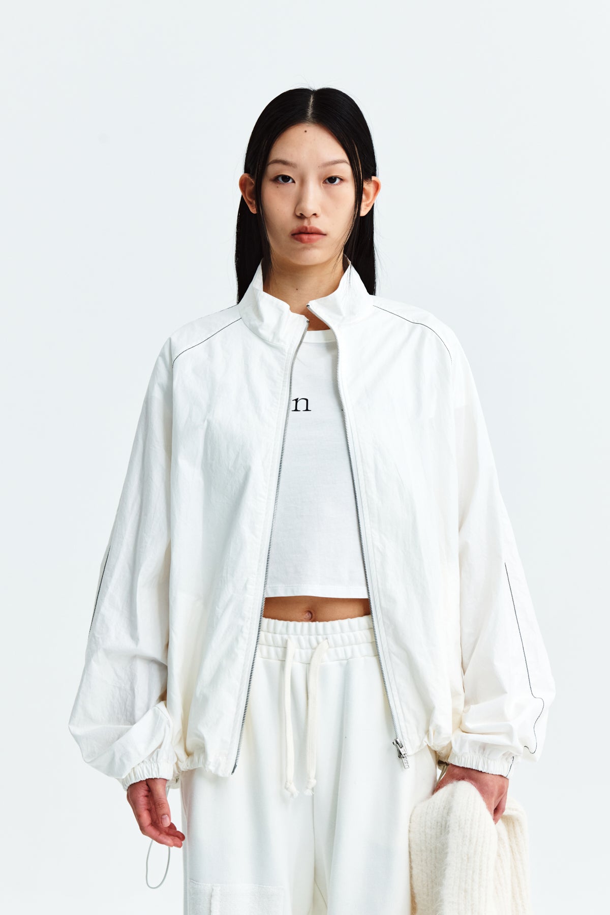 MATIN KIM 2603 LOGO COATING JUMPER IN WHITE – Lines Up