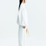 MATIN KIM 2603 LOGO COATING JUMPER IN WHITE