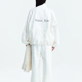 MATIN KIM 2603 LOGO COATING JUMPER IN WHITE