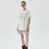 MARDI MERCREDI 2604 TSHIRT FLOWERMARDI_CREAM LIGHTPURPLE