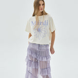 MARDI MERCREDI 2604 TSHIRT FLOWERMARDI_CREAM LIGHTPURPLE