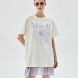 MARDI MERCREDI 2604 TSHIRT FLOWERMARDI_CREAM LIGHTPURPLE