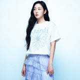 MARDI MERCREDI 2604 TSHIRT FLOWERMARDI_CREAM LIGHTPURPLE