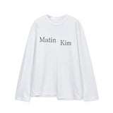 MATIN KIM 2603 ASYMMETRIC LOGO TOP IN WHITE