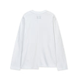 MATIN KIM 2603 ASYMMETRIC LOGO TOP IN WHITE