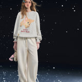 SOMESOWE 2602 绒感束脚口灯笼休闲裤 米白