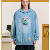 13DE MARZO | 2408 Lay's Flavor Bear Washed Hoodie Blue