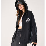 ADLV 2511 AC熊印花拉链连帽卫衣 黑