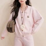 Kroche 2602 撞色贴布绣翻领毛衣+毛织短裤