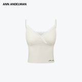 ANN ANDELMAN 2607 蕾丝花边毛织背心 杏