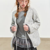 SOMESOWE 2510 波嬉风V领系带开衫