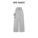13DE MARZO | 2609 Pocket Bear Wide-leg Sweatpants Grey
