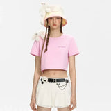 13DE MARZO | SS2404 Doozoo Shoulder Short Top Pink