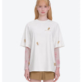 13DE MARZO | 2605 Mini Flocked Bear T-shirt Beige
