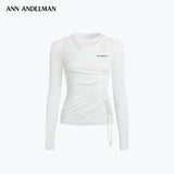 ANN ANDELMAN 2610 抽绳假两件堆堆领修身上衣