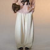 SOMESOWE 2601 摇粒绒弯刀休闲裤 米白