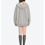 13DE MARZO | 2604 Shine Logo Zip Hoodie Grey