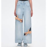 13DE MARZO | 2504 Hollow-outBearJeans Blue