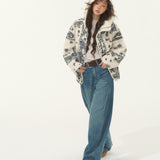 SOMESOWE 2512 提花摇粒绒连帽休闲外套 白