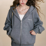 Kroche 2602 细闪复合绒 雪花刺绣宽松连帽卫衣