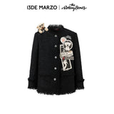 13DE MARZO | 2610 Rolling Stones Badge Tweed Jacket Black