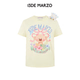 13DE MARZO | 2603 Floral Bear Illustration T-Shirt Yellow