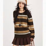 MacyMccoy 2511 复古条纹宽松毛衣