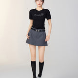 MacyMccoy 2507 blingbling花边拼接短袖 黑