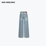 ANN ANDELMAN 2409 设计感微喇浅蓝牛仔裤