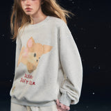 SOMESOWE 2601 小鹿绒绒圆领长袖卫衣 灰白