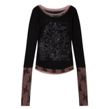 SCULPTOR 2604 Triple Lace Layered Tee Black