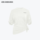 ANN ANDELMAN 2606 薄针织开衩堆堆袖长Tee