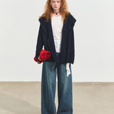 SOMESOWE 2512 慵懒风流苏连帽开衫 藏青