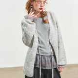 SOMESOWE 2510 波嬉风V领系带开衫