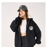 ADLV 2511 AC熊印花拉链连帽卫衣 黑