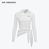 ANN ANDELMAN 2610 翻领不对称下摆上衣