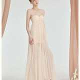 SHEER LUCK 2601 蕾丝抹胸连衣裙 米杏