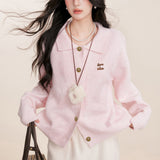 Kroche 2602 撞色贴布绣翻领毛衣+毛织短裤