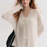 Kroche 2511 羊毛马海毛宽松V领长袖针织开衫