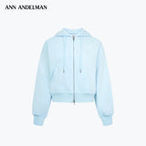 ANN ANDELMAN 2609 烫钻拉链卫衣外套 浅蓝
