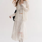 Kroche 2511 羊毛马海毛宽松V领长袖针织开衫