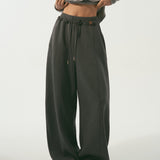 SOMESOWE 2602 松弛感双腰头弯刀卫裤 深灰