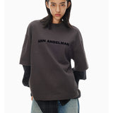 ANN ANDELMAN 2509 假两件植绒Tee 褐色