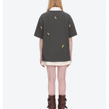 13DE MARZO | 2605 Mini Flocked Bear T-shirt Dark Grey