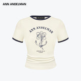 ANN ANDELMAN 2605 航海系列撞色边印花T恤