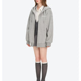 13DE MARZO | 2604 Shine Logo Zip Hoodie Grey